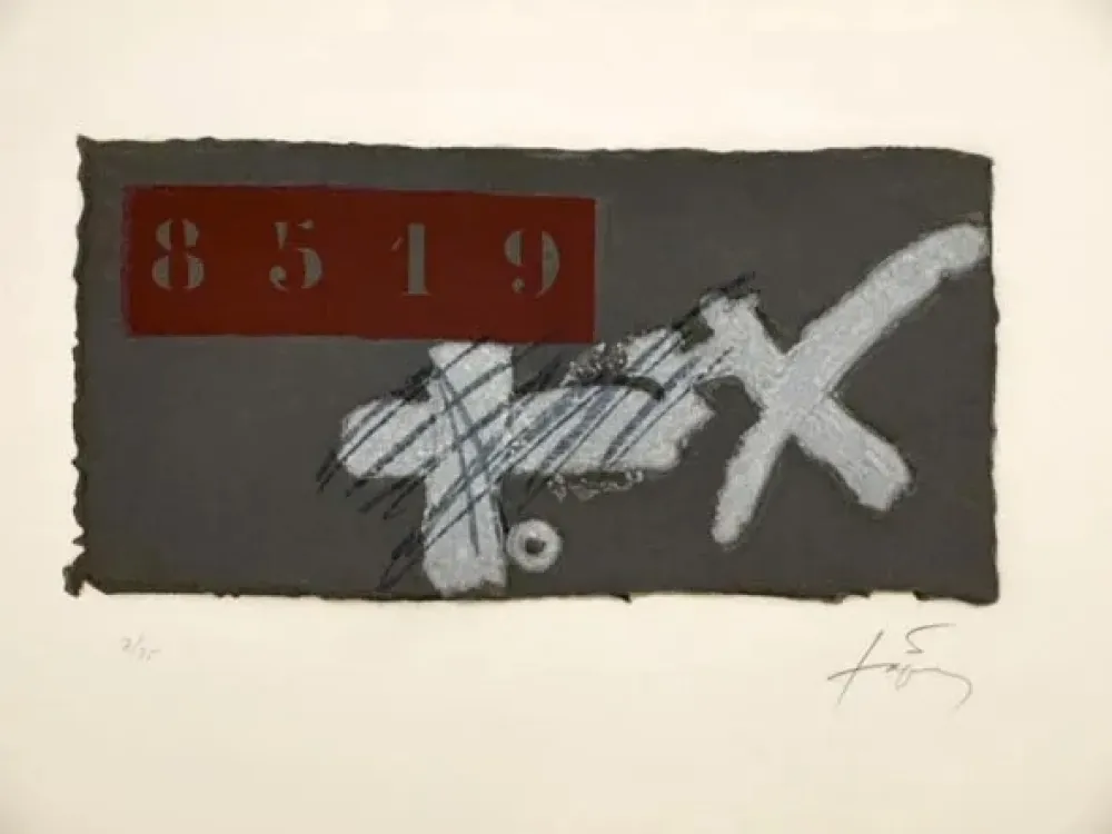 Radierung Und Aquatinta Tàpies - Creu I Ics