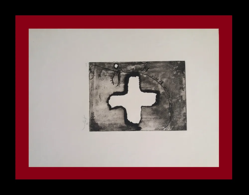 Stich Tàpies - Creu sobre cap