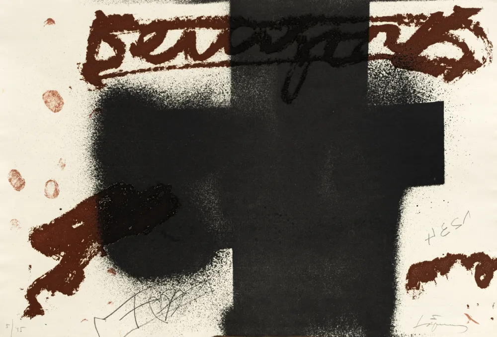 Stich Tàpies - Croix noire