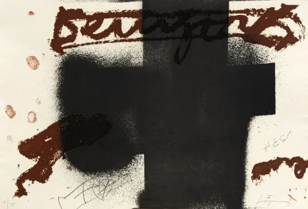 Stich Tàpies - Croix noire
