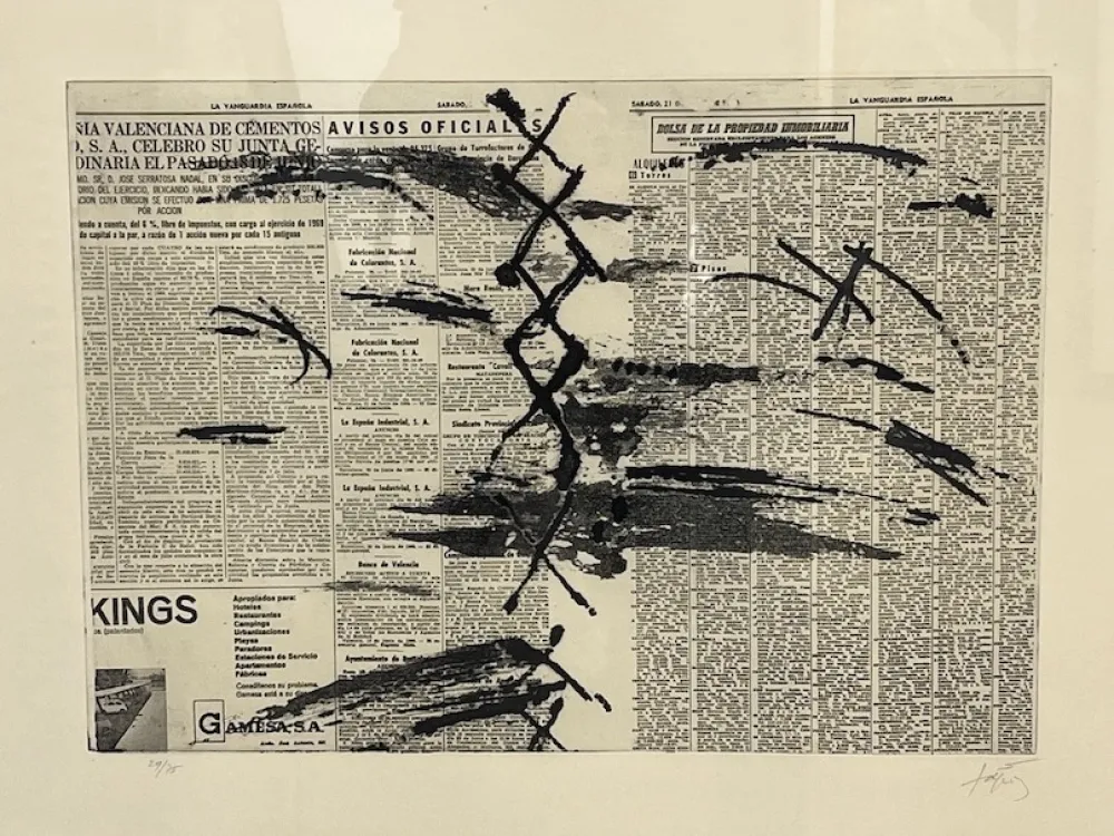 Radierung Tàpies - Diario en papel