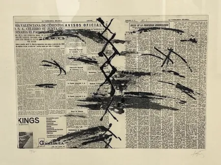 Radierung Tàpies - Diario en papel