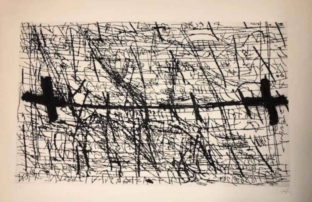 Radierung Tàpies - Graphismes et deux croix