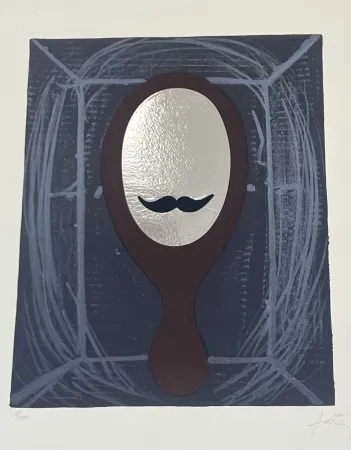 Lithographie Tàpies - L'homme au miroir, 1969