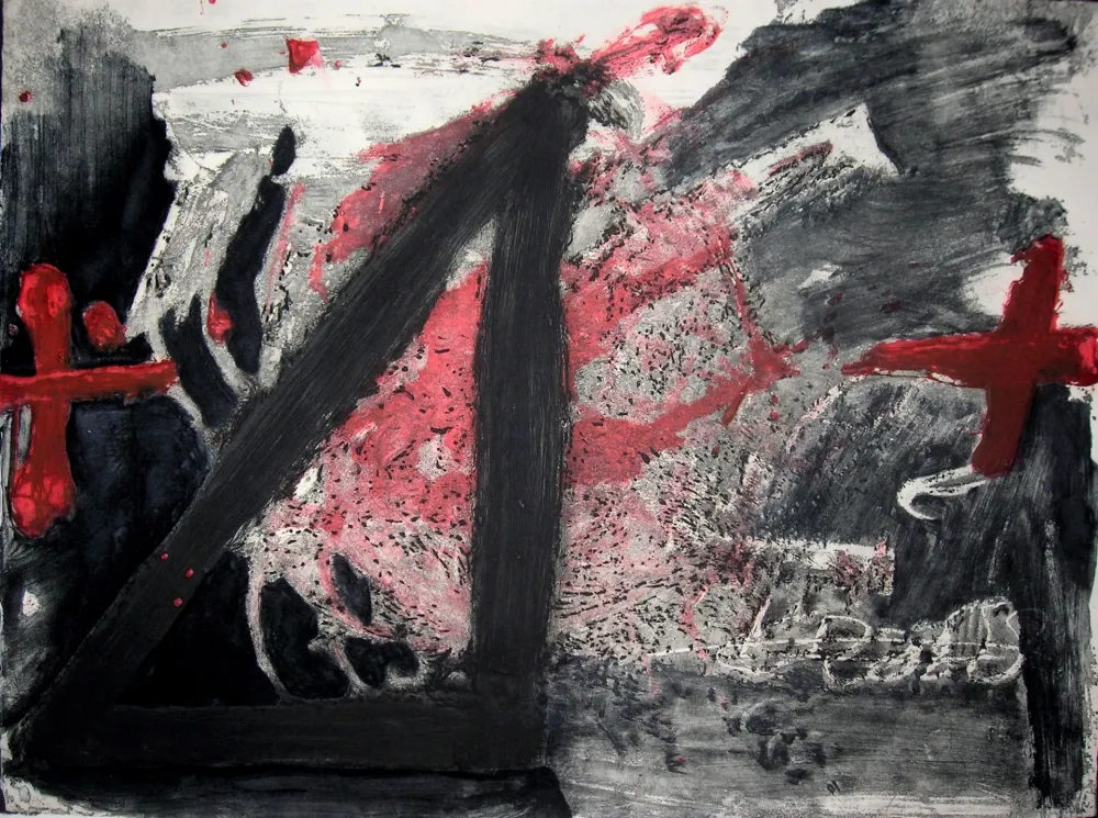 Radierung Und Aquatinta Tàpies - Negre i Roig