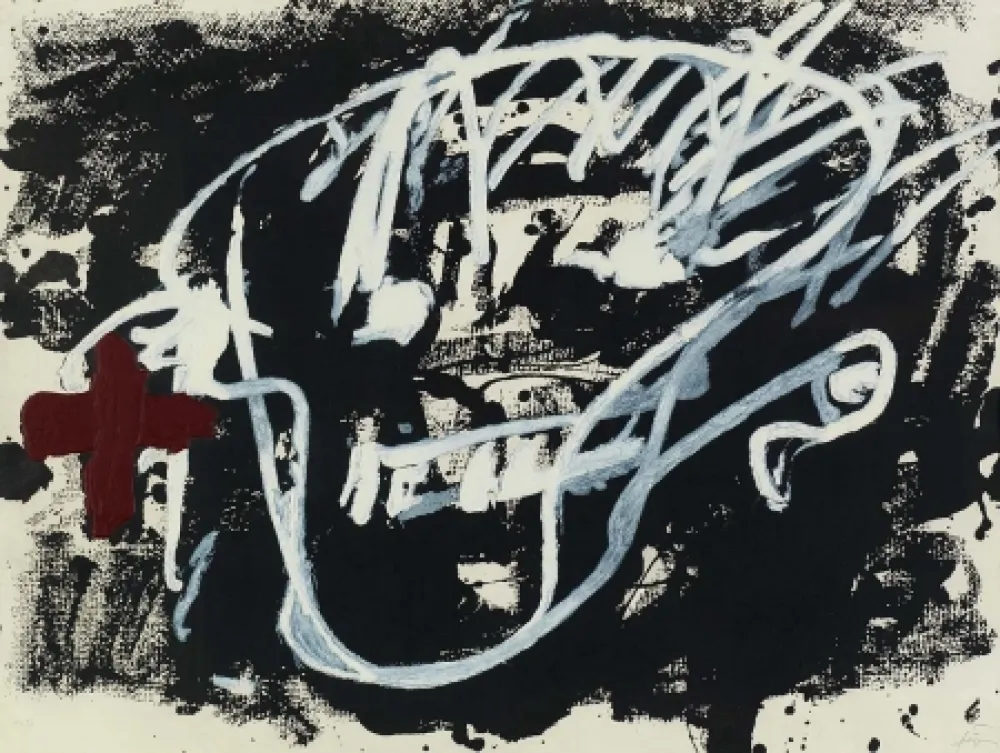 Radierung Und Aquatinta Tàpies - Roig i negre 3