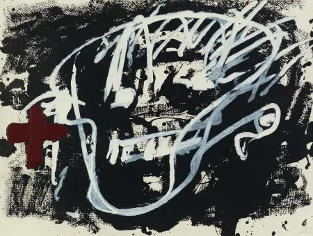 Radierung Und Aquatinta Tàpies - Roig i negre 3