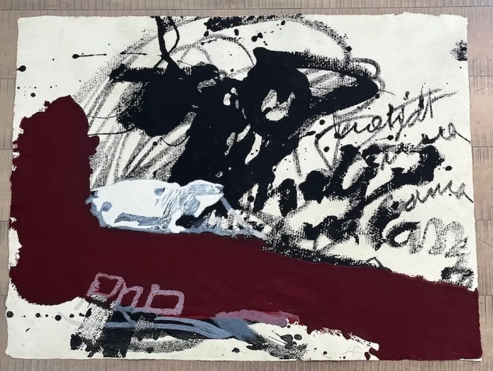 Radierung Und Aquatinta Tàpies - Roig i negre 5