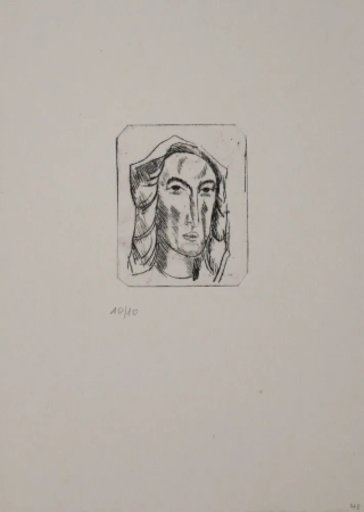 Stich Tappert - Weiblicher Kopf mit Tuch