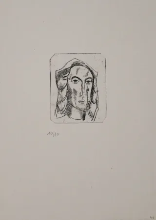 Stich Tappert - Weiblicher Kopf mit Tuch