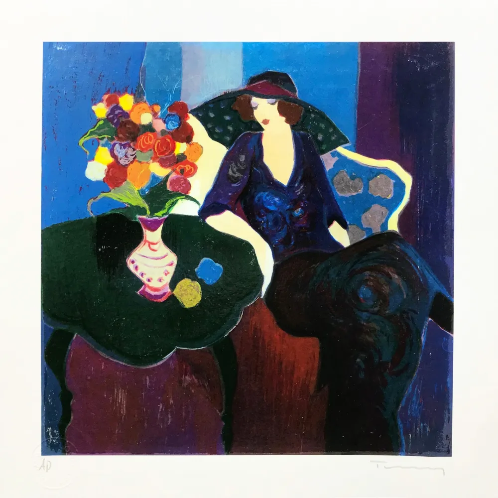 Hochdruck Tarkay - UNTITLED (WOMAN WITH HAT)