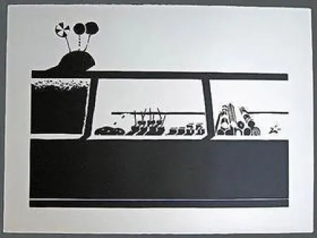 Linolschnitt Thiebaud - Candy Counter-State 1