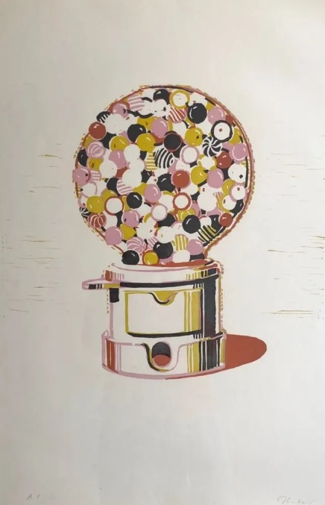 Linolschnitt Thiebaud - Gumball Machine