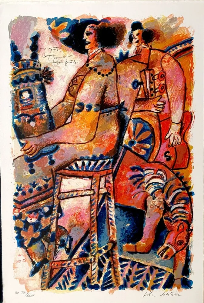 Lithographie Tobiasse - Une route longue comme un miroir fertile