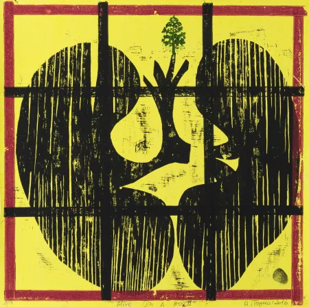 Holzschnitt Toguo - Alive in a box 11