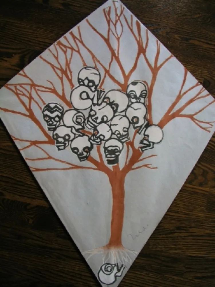 Siebdruck Toledo - Calavera tree kite 