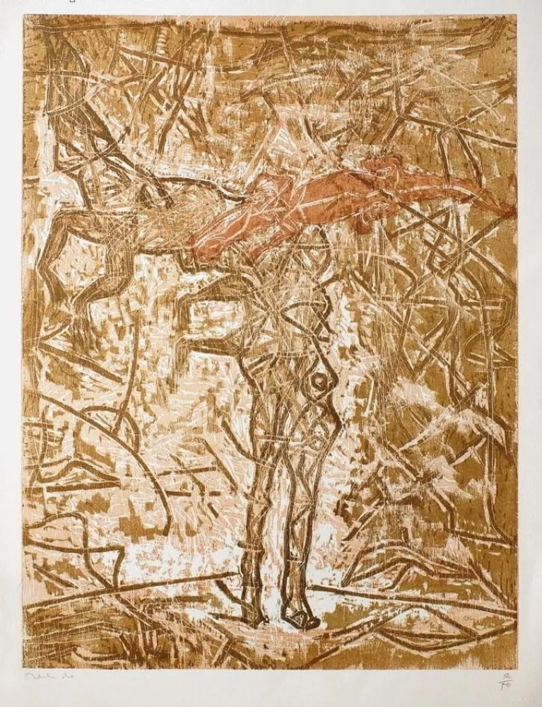 Holzschnitt Toledo - Crocodrilos de cabeza