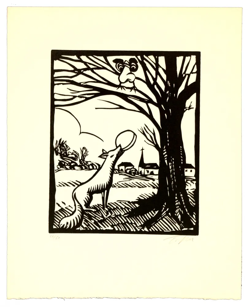 Linolschnitt Topor - Âpre nez