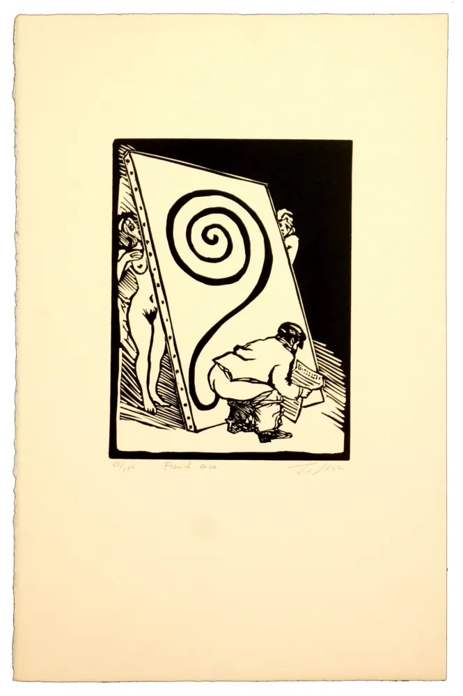 Linolschnitt Topor - French caca