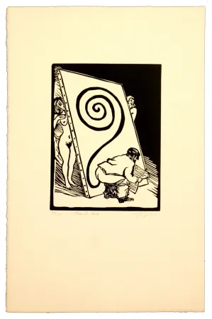 Linolschnitt Topor - French caca