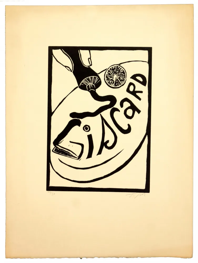 Linolschnitt Topor - Giscard