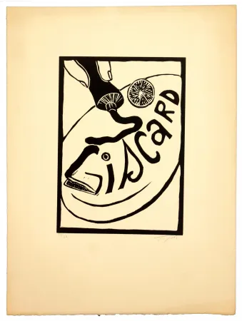 Linolschnitt Topor - Giscard