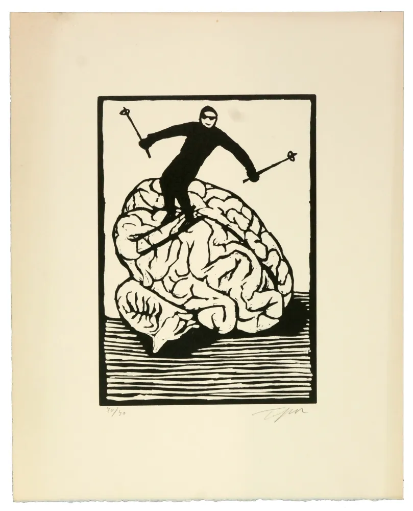 Linolschnitt Topor - Le style lisse