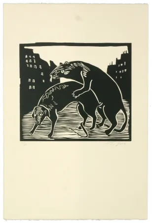 Linolschnitt Topor - Que fait la police ?