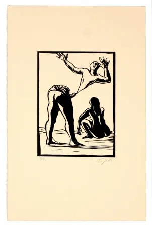 Linolschnitt Topor - Self-made man