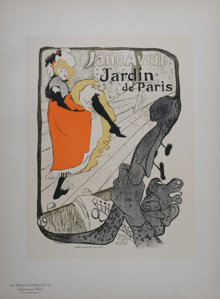 Lithographie Toulouse-Lautrec - Jane Avril, Les Maitres de L'Affiche, 1898