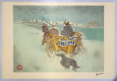 Lithographie Toulouse-Lautrec - La charette anglaise