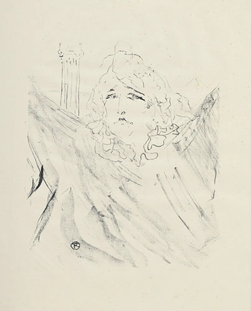 Lithographie Toulouse-Lautrec - Portraits d’Acteurs et d’Actrices : Sarah Bernhardt dans Cléopâtre, 1898