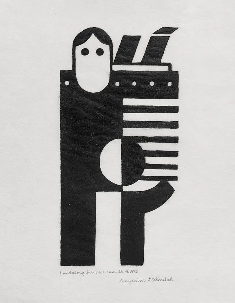 Linolschnitt Tschinkel - Emigrant