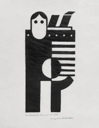 Linolschnitt Tschinkel - Emigrant