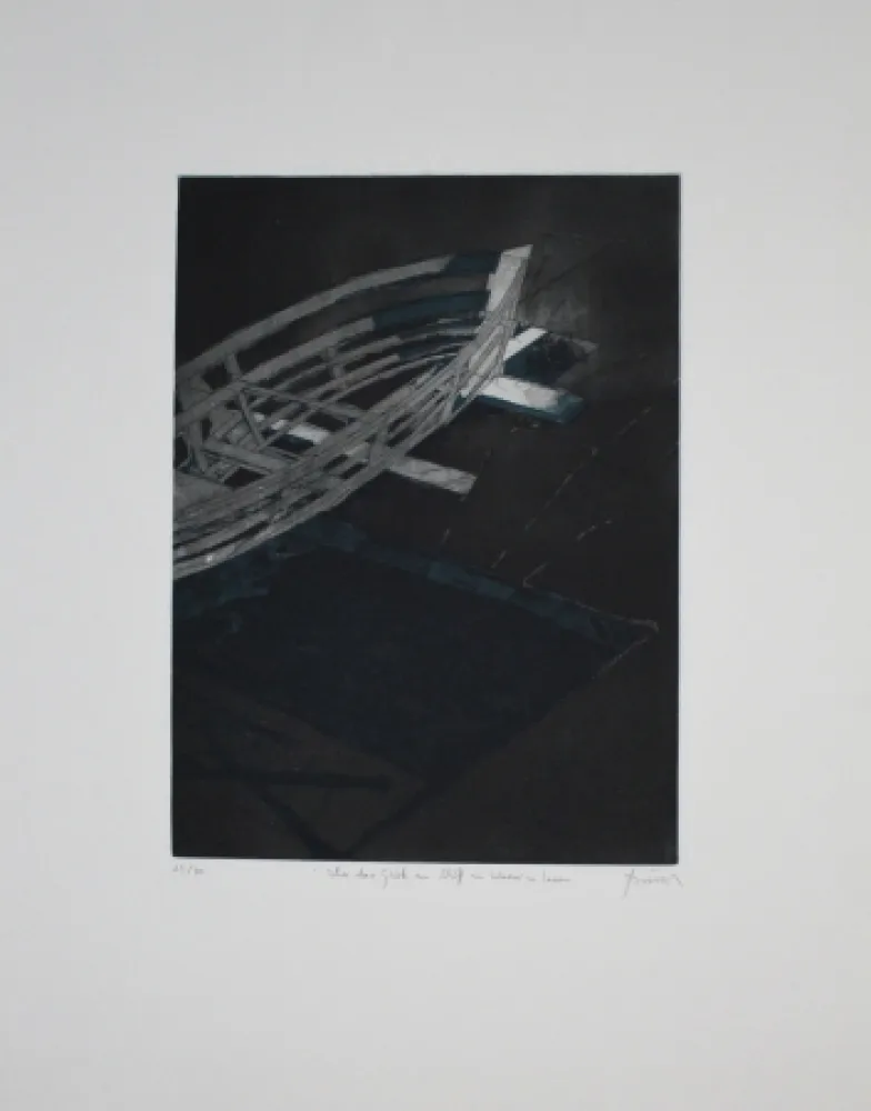 Radierung Und Aquatinta Tuma - Über das Glück ein Schiff zu Wasser zu Lassen