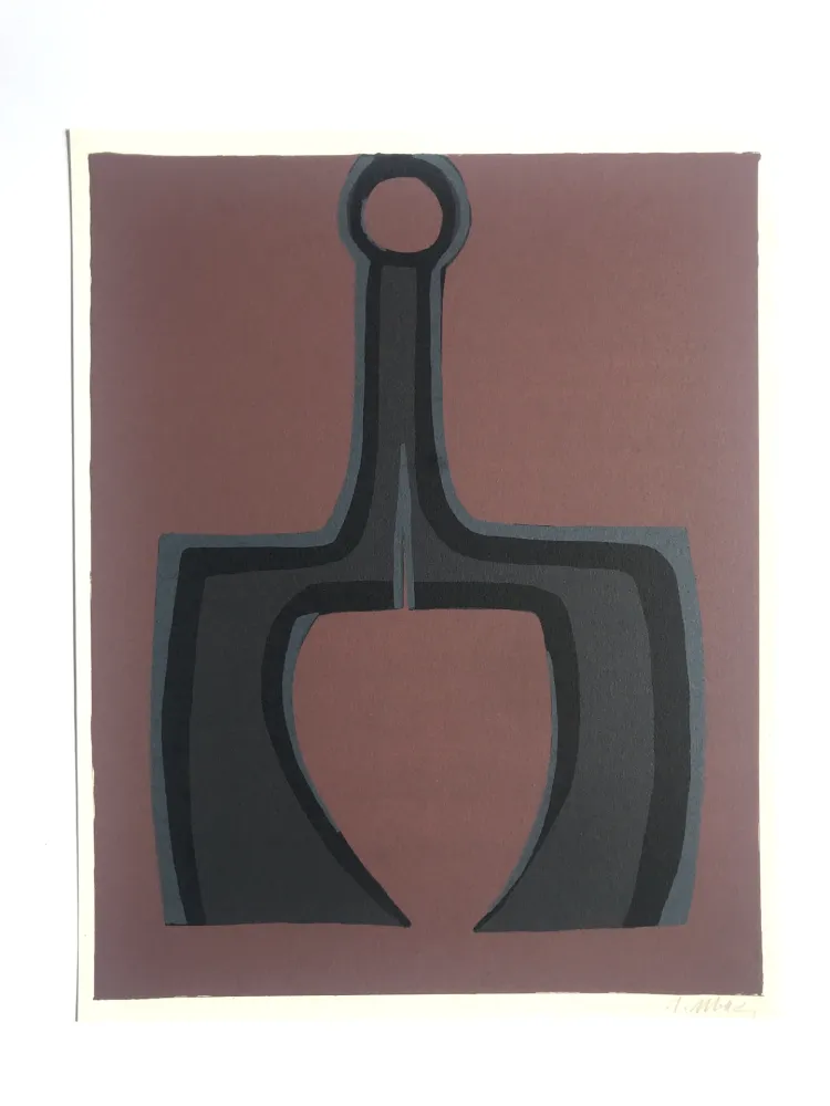 Lithographie Ubac - Travailler le sol (la Terre I)