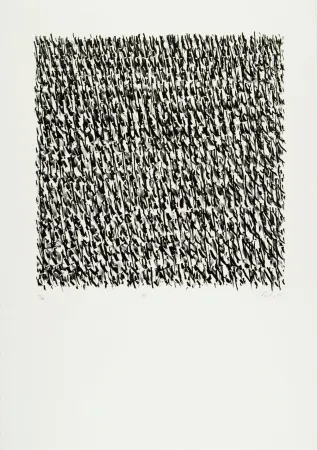 Lithographie Uecker - Manuelle Struktuur. No IX