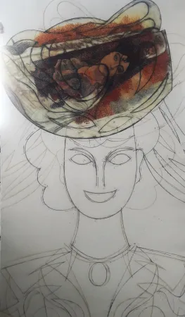 Radierung Und Aquatinta Valdés - Cabeza con sombrero III