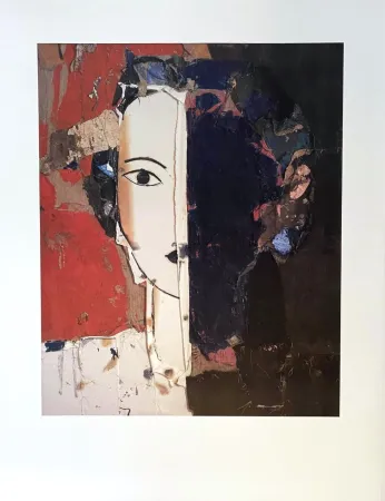 Plakat Valdés - Retrato Con Medio Rostro Azul