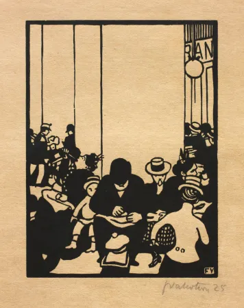 Holzschnitt Vallotton - Cinq heures (L'Éxposition universelle)