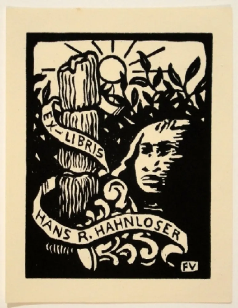 Holzschnitt Vallotton - Ex-Libris Hans R. Hahnloser