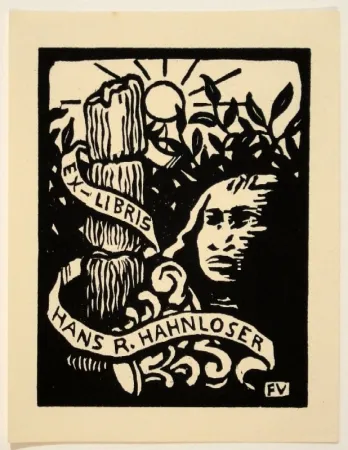 Holzschnitt Vallotton - Ex-Libris Hans R. Hahnloser