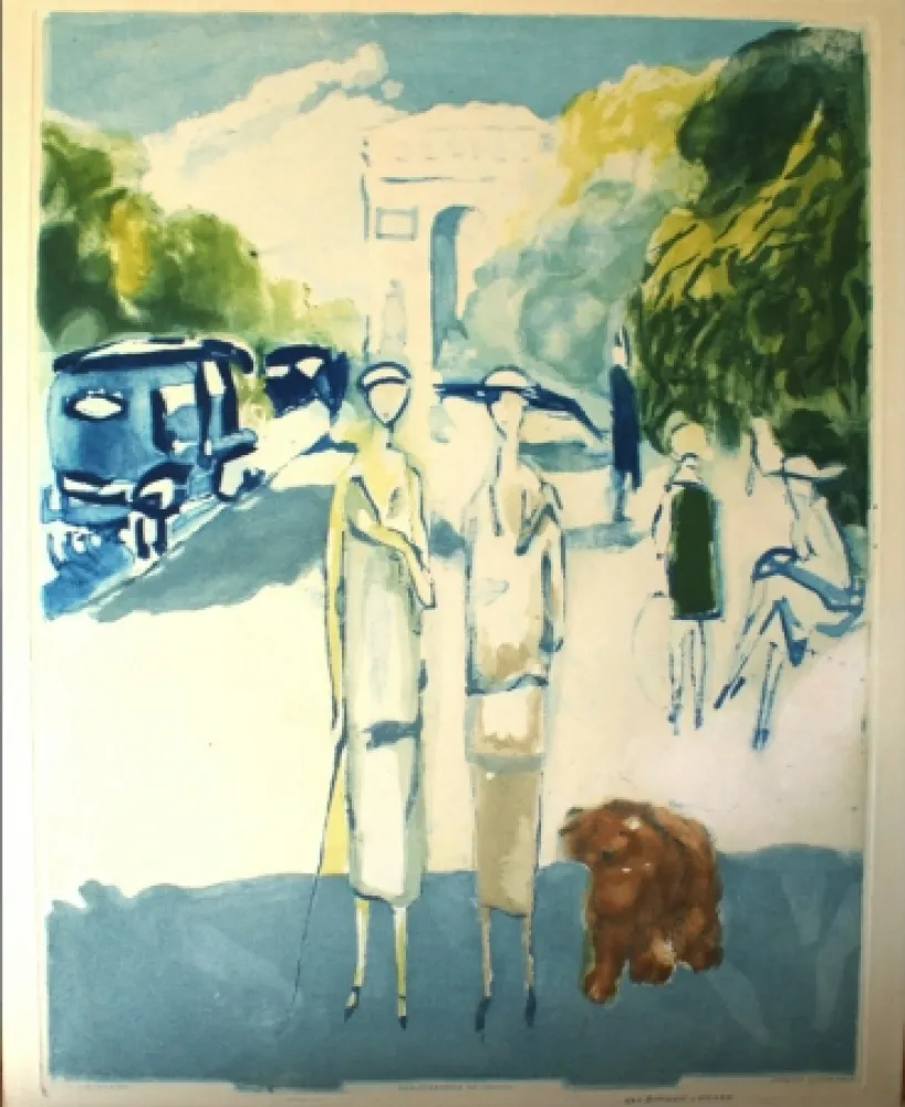 Aquatinta Van Dongen - Avenue de Bois de Boulogne