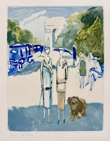 Aquatinta Van Dongen - Avenue du bois de Boulogne