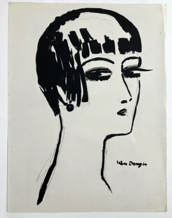Lithographie Van Dongen - Les cheveux courts , 1926
