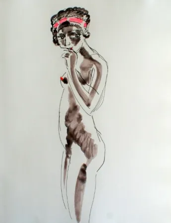 Radierung Van Dongen - Odalisque Africaine standing