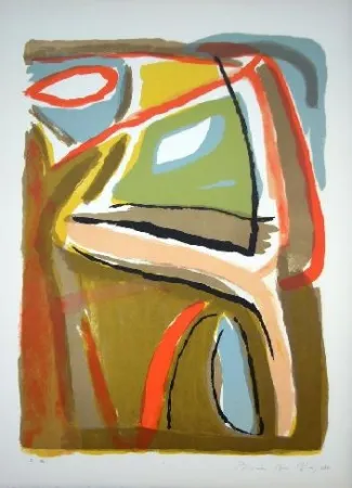 Lithographie Van Velde - MP 44 - Soleil