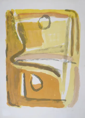 Lithographie Van Velde - Parcours Jaune, 1967 - Hand-signed