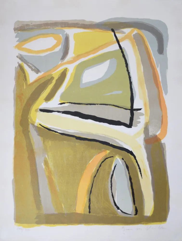 Lithographie Van Velde - Soleil, 1968 - Hand-signed