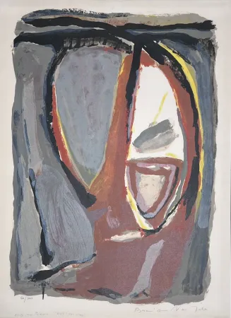 Lithographie Van Velde - Tête 